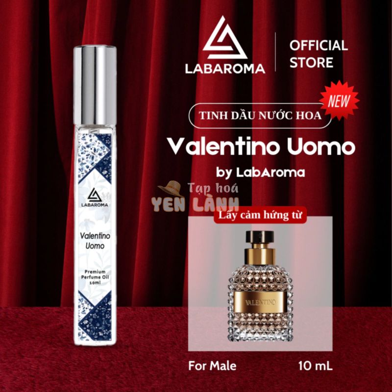 Tinh dầu nước hoa Valentino Uomo by LabAroma Premium 10ml, Xịt Thơm Body Mist Toàn Thân, Thơm Quần Áo, Khử Mùi