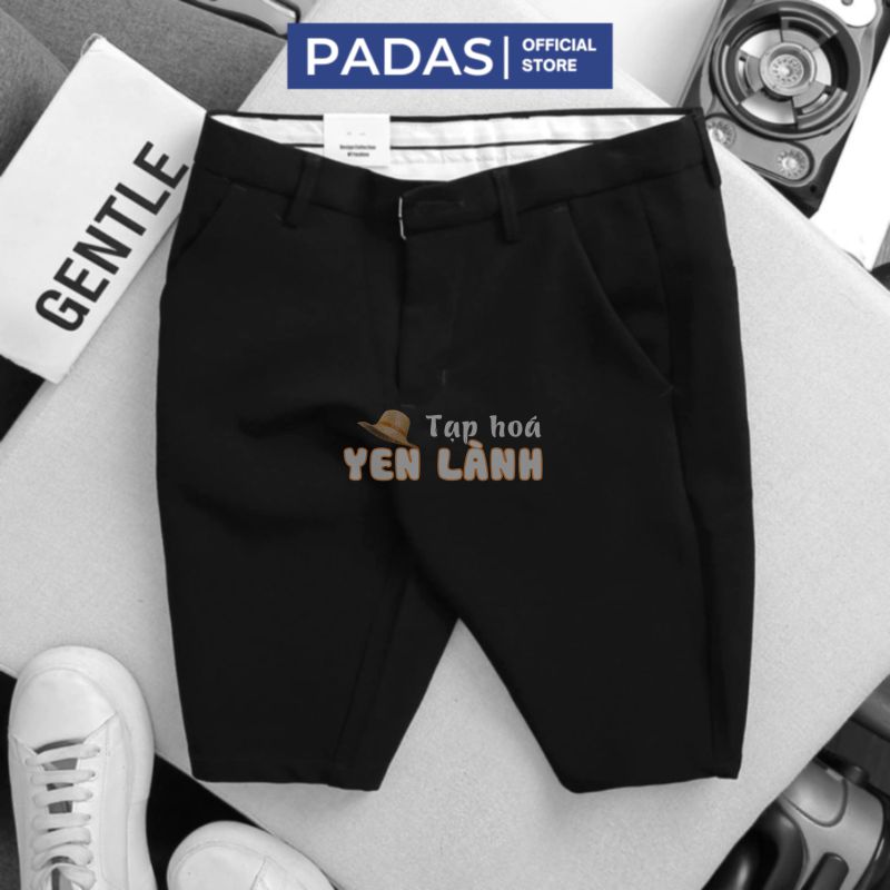 Quần short nam quần sọt tây âu đùi ngắn nam chất mềm mịn 3 màu đen kem xám Padas Menswear QS01