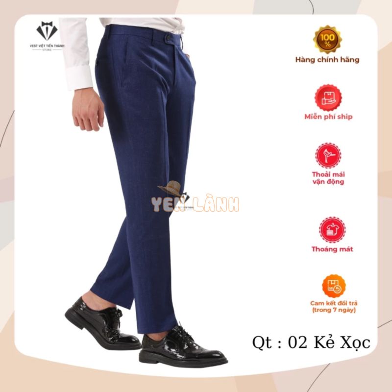 Quần âu nam nam vải cashmere cao cấp co dãn bốn chiều kiểu dáng slimfit thanh lịch