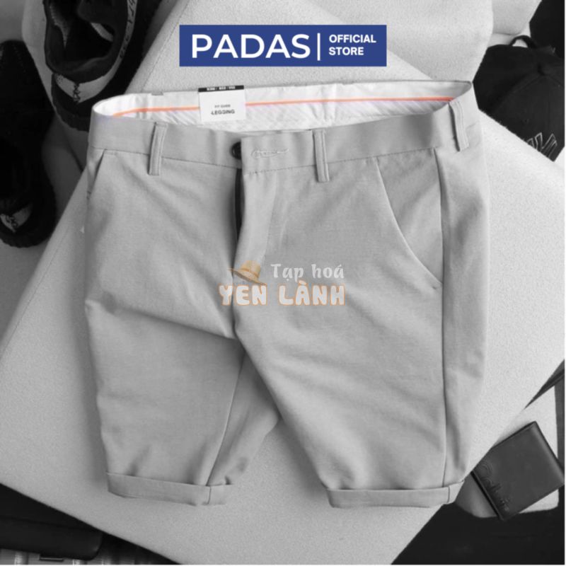 Quần short nam quần sọt tây âu đùi ngắn nam chất mềm mịn co giãn 3 đen kem xám Padas Menswear QS02