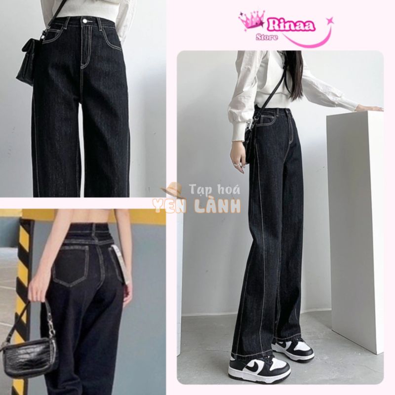 Quần jean nữ ống suông rộng MIAA cạp cao , Quần bò nam nữ ống xuông dáng baggy chất bò cao cấp dáng style Hàn Quốc 2023