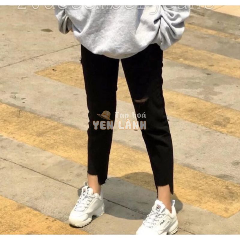 (Bigsize 26-36) Quần Baggy Nam/Nữ, Rách Gối Và Lai U, 3 Màu Xinh Xắn, Lưng Cao Siêu Đẹp  ྇