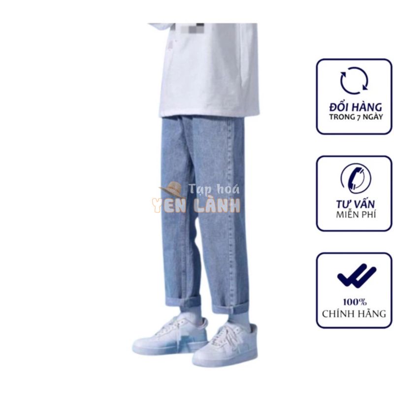 Quần Jeans Baggy Màu Xanh Nhạt Ống Xuông Dành Cho Nam Và Nữ Hàn Quốc Năm Nay Unisex JEAGOVN