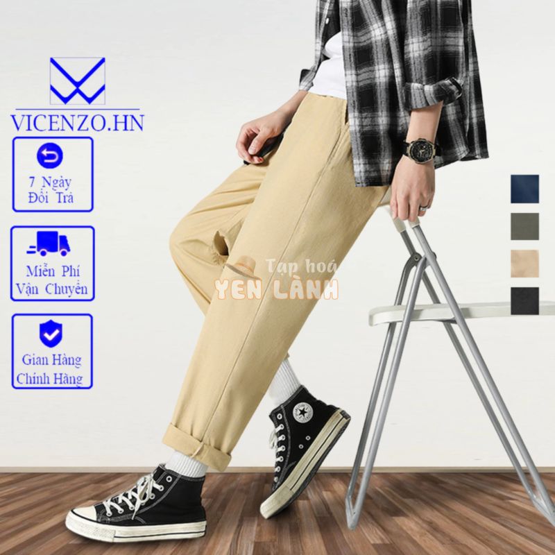 Quần Baggy Kaki Vicenzo Cao Cấp, Quần Ống Suông Baggy Vải Kaki Mềm Sau Giặt