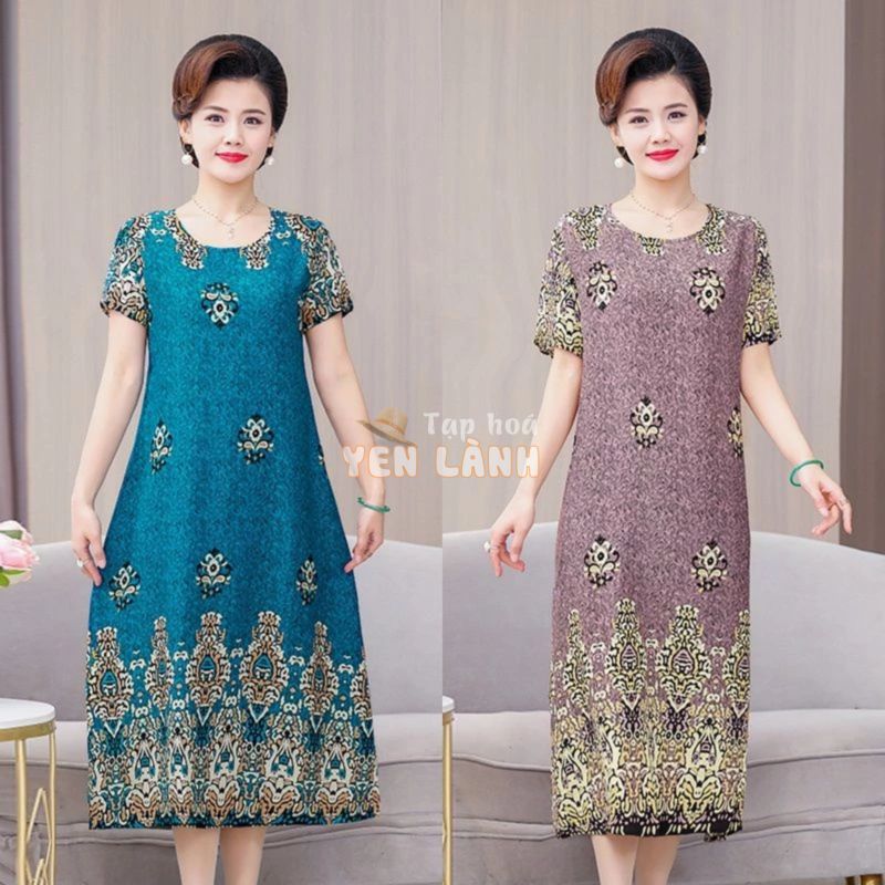 quần jean đùi bigsizeváy trung niên cho mẹ big size Váy trung niên Đầm Tay Ngắn Dáng Rộng Chất Liệu Cotton Lụa Cao Cấp Thời Trang Dành Cho Người Lớn Tuổi Đầm Tay Ngắn Dáng Rộng Chất Liệu Cotton Lụa Cao Cấp Thời Trang Dành Cho Người Lớn Tuổi