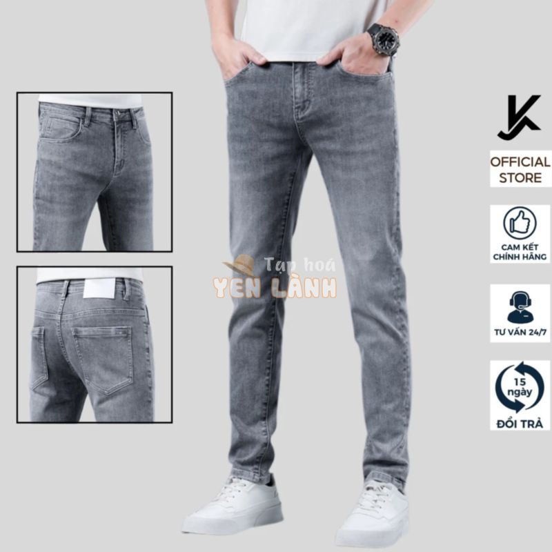 Quần Jeans Nam chính hãng KingJeans Premium, ống suông cao cấp co giãn thoải mái phong cách công sở KJ-Vua Quần Jeans