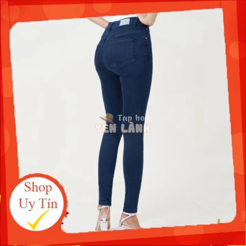 Quần Bò Nữ Cạp Cao Ôm Dáng Skinny Xanh Đen Aaa Jeans