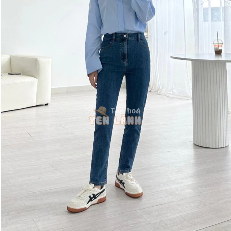 Quần Skinny Jeans Nữ REDE S-03C Co Giãn Nhẹ, Lưng Cao, Form Ôm Tôn Dáng, Màu Xanh Tao Nhã