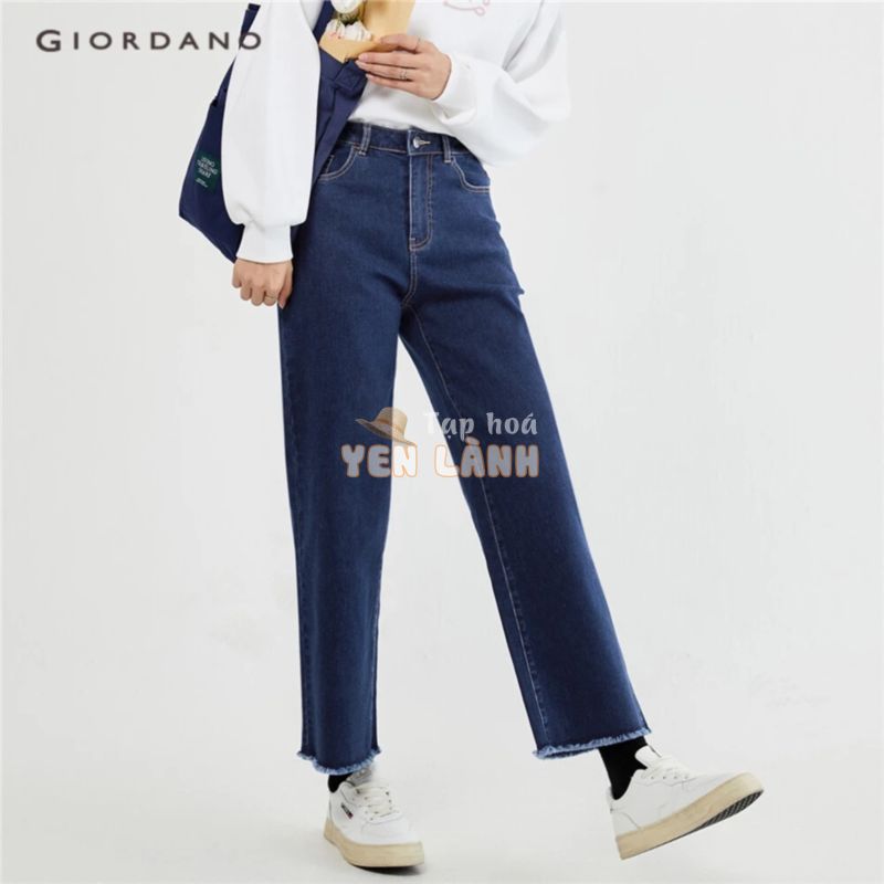 Quần jeans dài GIORDANO 13423150 denim thời trang cho nữ