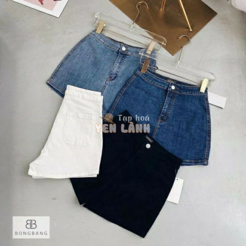 quần short jean lưng cao 1 nút đơn giản siêu xinh, ôm vòng 3, bó đùi, không hở mông