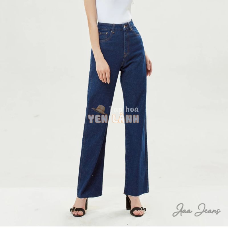 Quần Jean Ống Rộng Nữ Lưng Cao Indigo Aaa Jeans