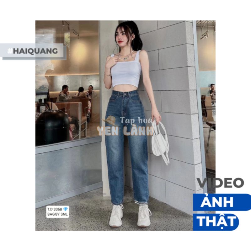 QUẦN BAGGY JEAN NỮ CẠP CAO ( VIDEO – ẢNH THẬT)