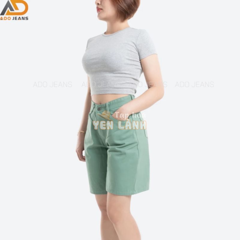 Quần lửng ngố kaki nữ lưng cao ống rộng có Bigsize XXL