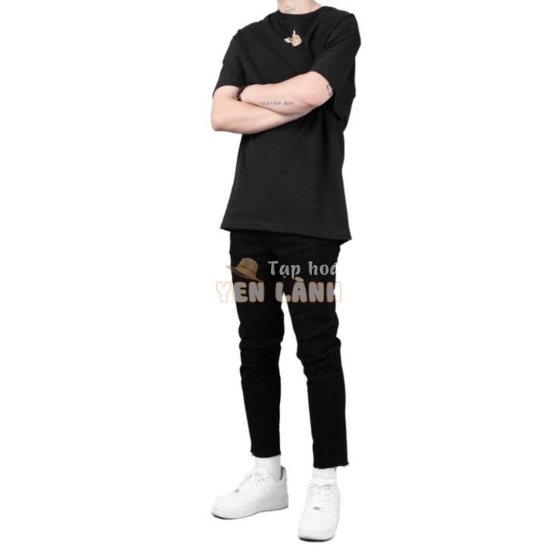 [Mã BMBAULT100 giảm đến 100K đơn 499K] Quần jean nam màu đen ống côn Tum Machines Cropped Denim – Black Xịn