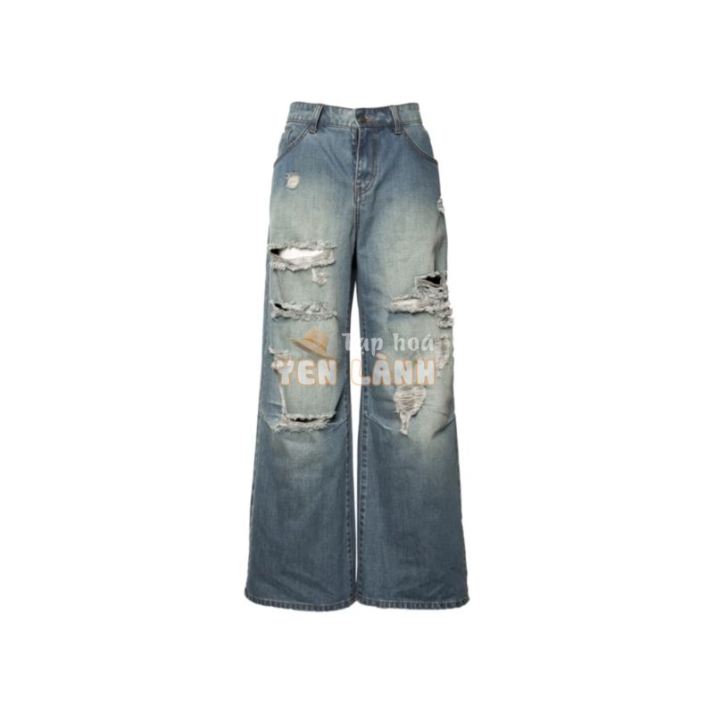 Quần Jeans Wide Leg SNAZZY Unisex Nam Nữ Ống Rộng Chính Hãng –  FADED BLUE DISTRESSED