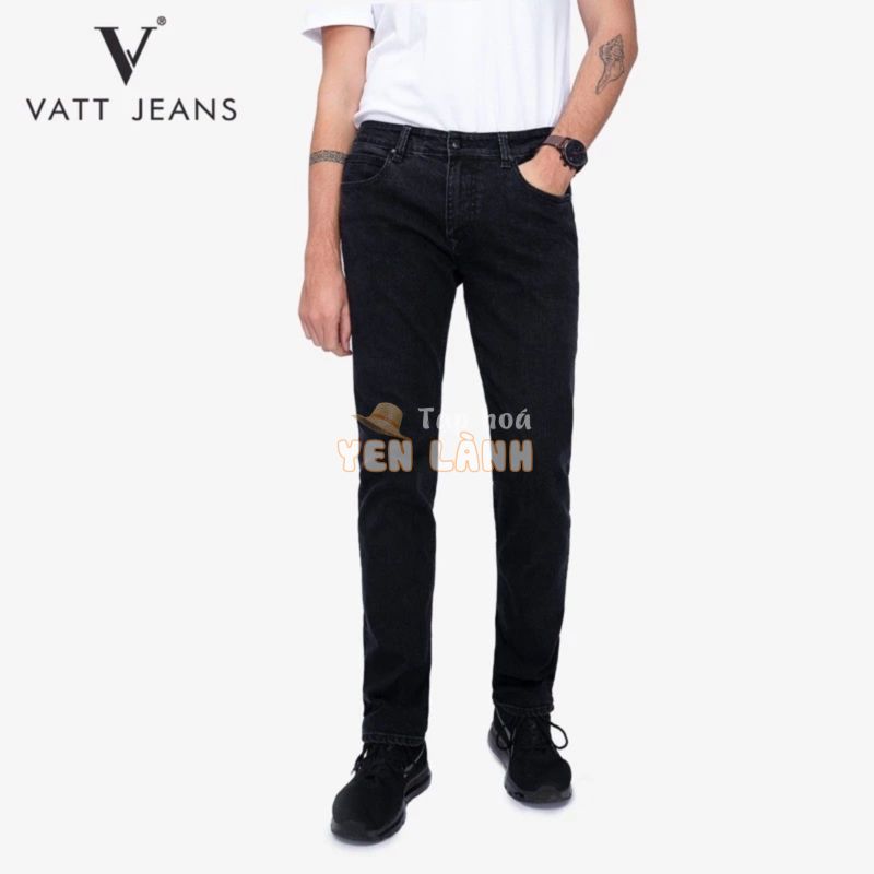 Quần Jeans Nam ống suông Đen –  Vatt Jeans