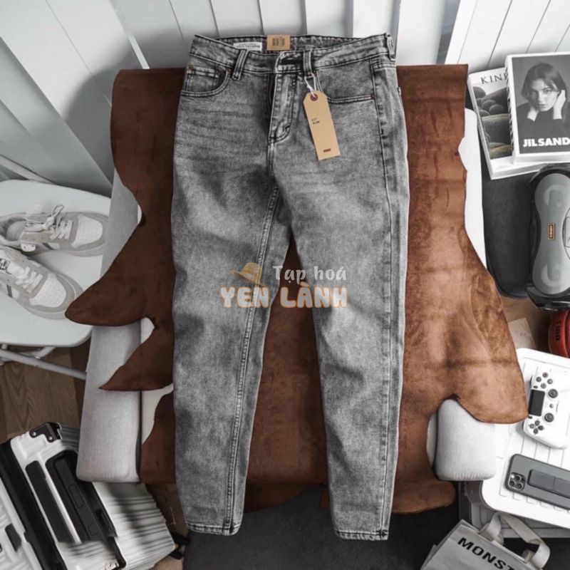 Quần bò jean nam màu xám tro Avocado, Quần dài jeans nam skinny co giãn 4 chiều slimfit