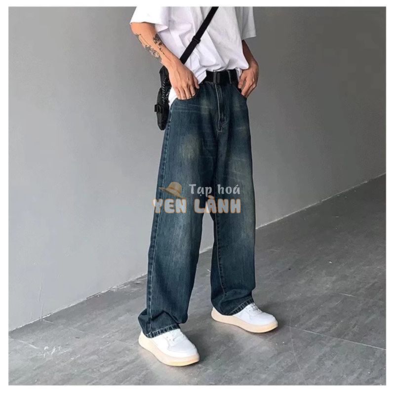 【S-2XL】Quần jean nam Màu xanh da trời ống suông rộng Quần bò nam baggy chất jeans bò cao cấp top xu hướng