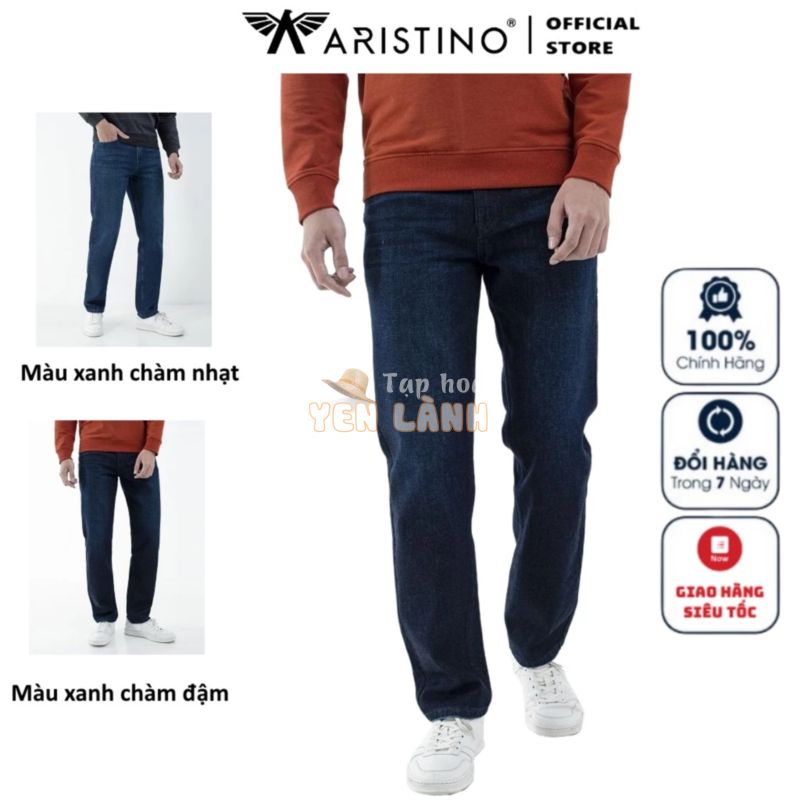 Quần Jean Nam Quần Bò Hàng Hiệu Cao Cấp ARISTINO AJN01601 Ống Suông Chất Liệu Cotton Mềm Mại Xốp Nhẹ Thầm Hút Tốt 2 Màu