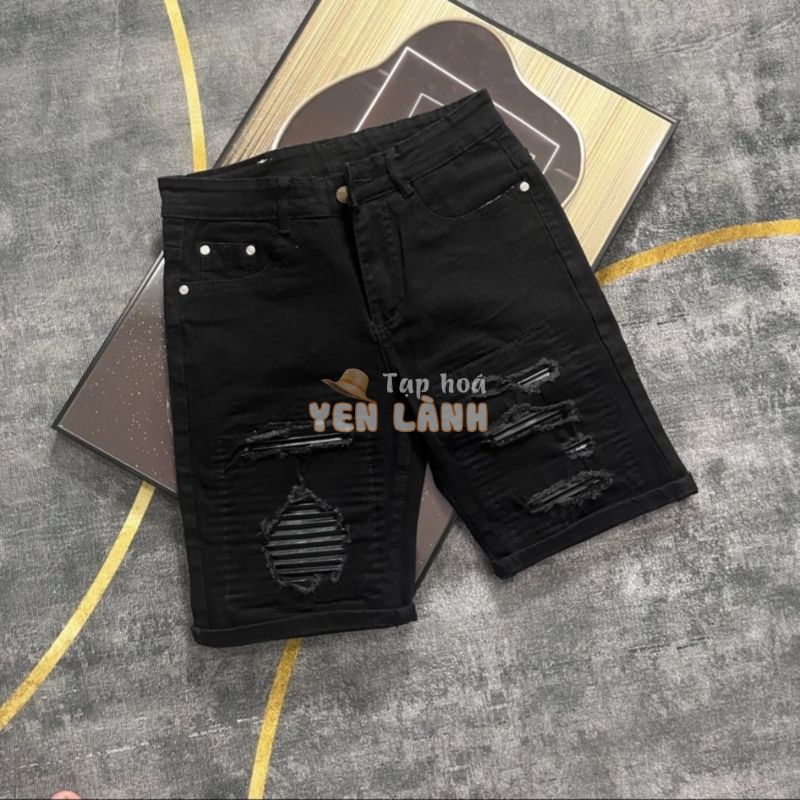 Quần short jean nam boy phố rách vá da chất bò cotton cao cấp quần short nam NHIỀU MẪU ĐẸP QS215