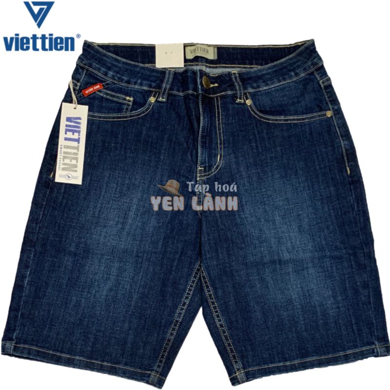 Viettien – Quần short Jeans nam Việt Tiến Xanh đậm 6S8013 regular fit