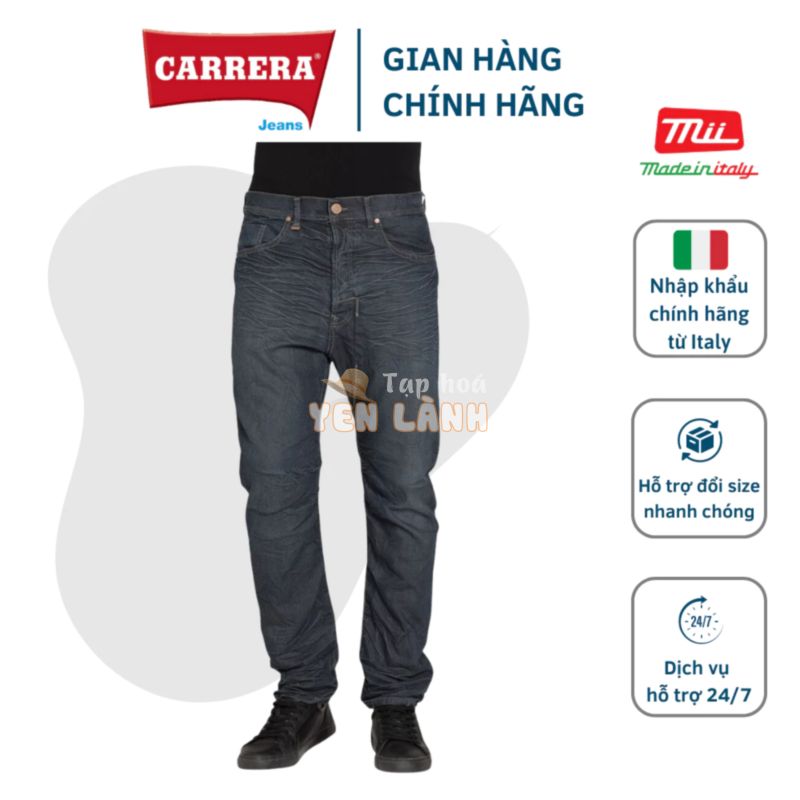 Quần Jean Nam Jogger Bò Cạp Thấp CARRERA JEANS Dáng Baggy Fit Cotton Xanh Đậm – Nhập Khẩu Chính Hãng Từ Ý_P747A0980A_120