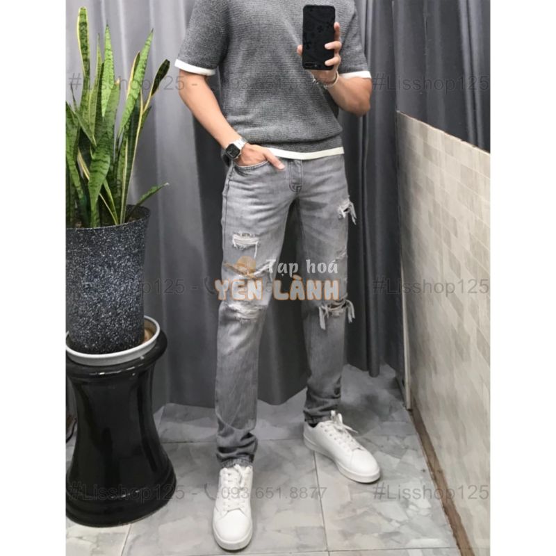 Quần Jeans Nam ZARA Authentic Ống Đứng Rách Khỏe Khoắn