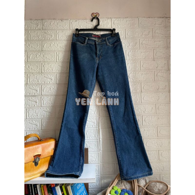 (Thanh lý đồ cá nhân) Quần jeans ống loe cạp thấp PT2000