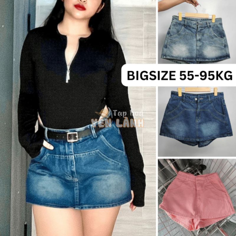 Quần Váy BigSize, Váy Jean Size Lớn 55-85kg Phong Cách Hàn Quốc Thời Trang Chuppy – Smile Bigsize