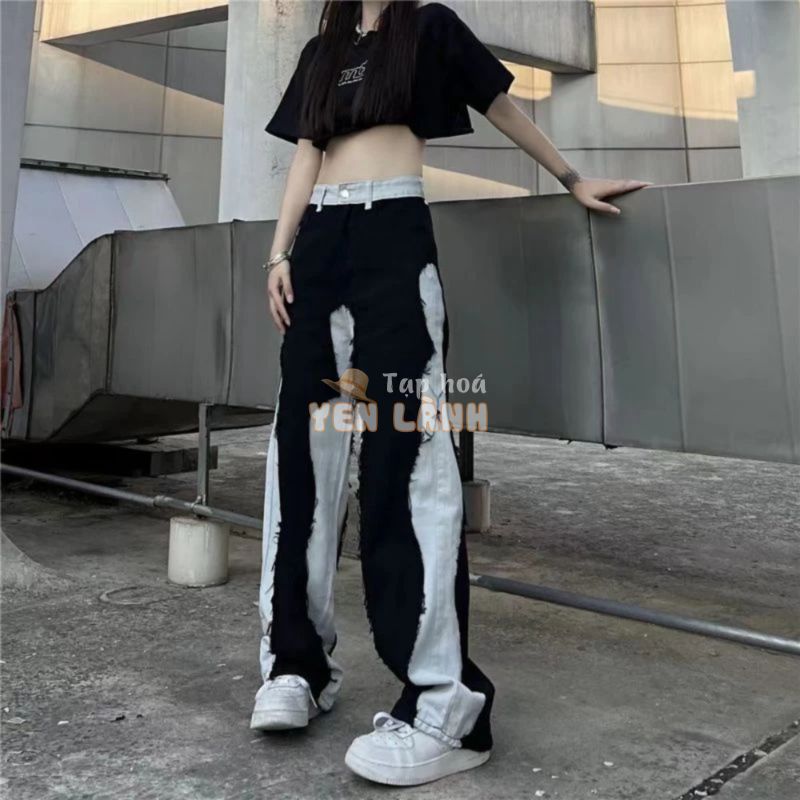 [ORDER TAOBAO] QUẦN JEANS ỐNG XUÔNG NỮ HOẠ TIẾT MAY RÁCH HÀNG QUẢNG CHÂU DÀY DẶN