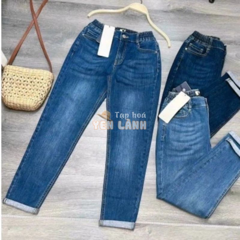 [hình thật] Quần jeans dài 9 phân co giãn thoải mái từ 48kg- 85kg (công sở, congso, trẻ trung, u30, u40, VNXK)