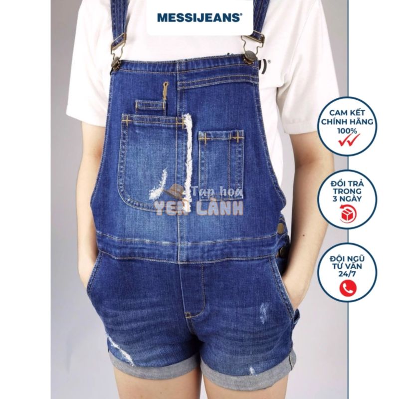 Quần short yếm jeans nữ MESSIJEANS SJW-304-16