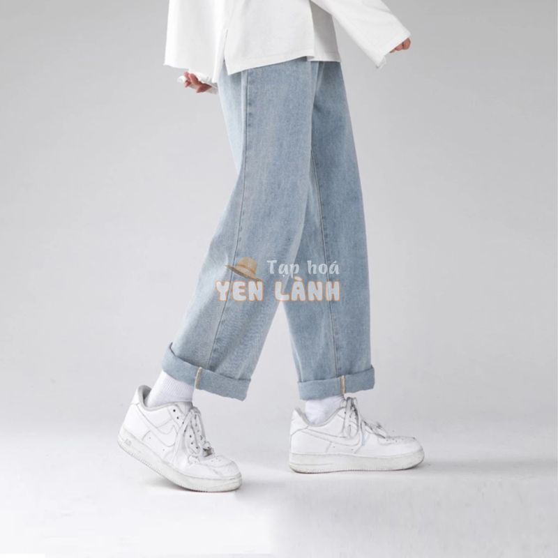 Quần JEAN BASIC SUÔNG Unisex N7 Oversize Nam Nữ phong cách Hàn Quốc Ullzang thời trang đường phố mùa hè