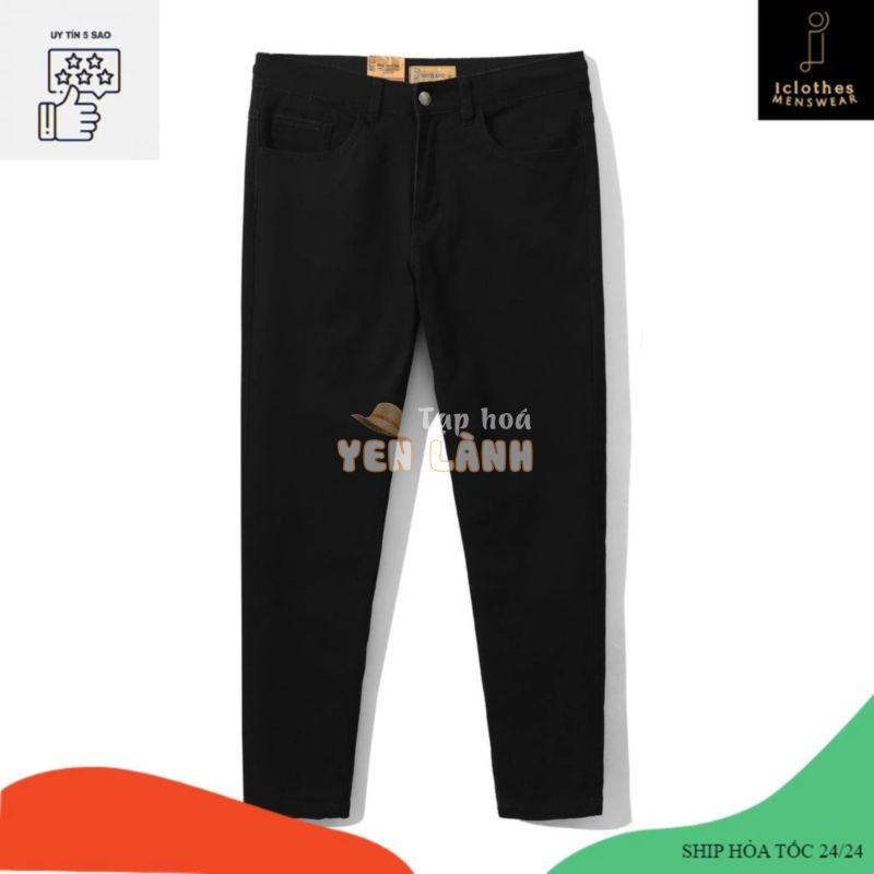 HÀNG TỐT – Quần kaki jean đen – 1 chiếc quần chinos Slimfit pha thun co giãn không ôm sát tôn dáng