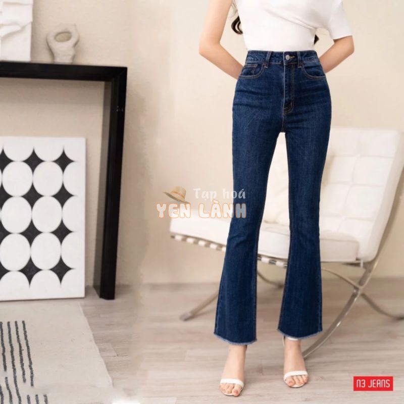 Quần jeans nữ ống loe co giãn, quần bò jean nữ ống đứng rộng suông CẠP CAO cao cấp Hottrend 2023