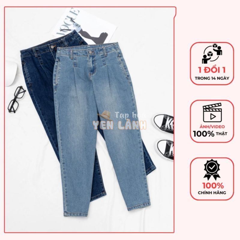 Quần jean nữ dáng baggy thụng có bigsize form đẹp chất jean co dãn size 35-60kg BB Jeans