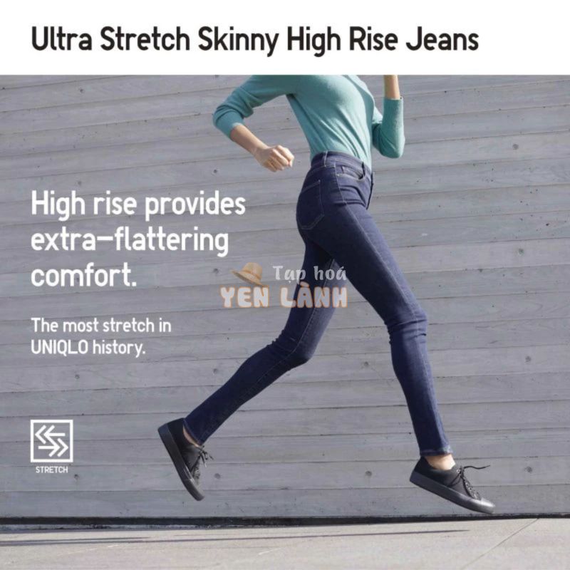 (UNIQLO Nhật chính hãng) Nữ – Quần bò/ Quần jeans cạp cao siêu co giãn ULTRA STRETCH HIGH RISE SKINNY FIT