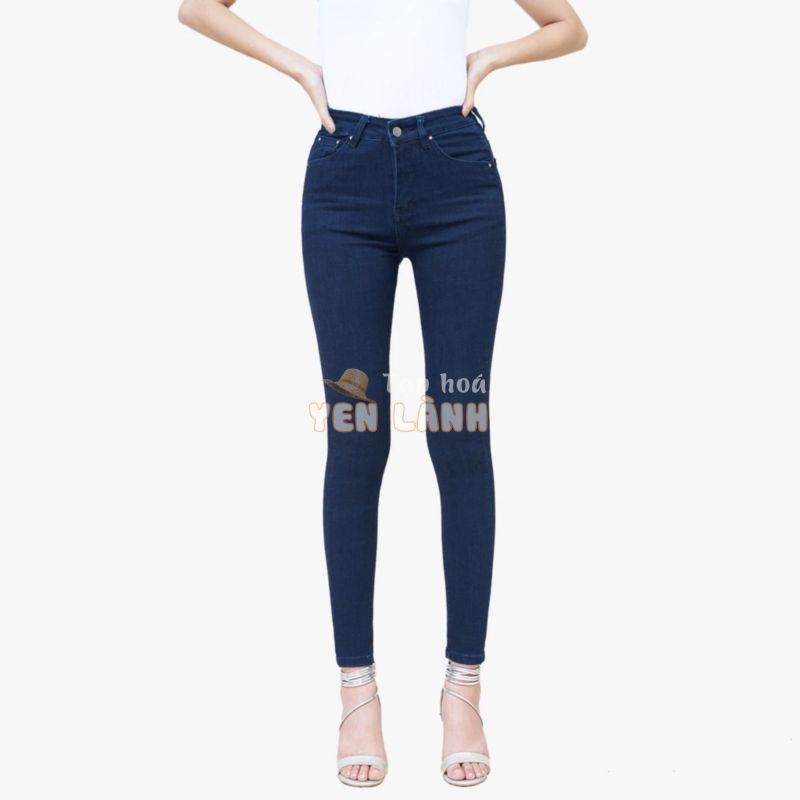 Quần Jean Nữ Lưng Cao Xanh Đen Thương Hiệu AAA JEANS Việt Nam Chất Denim Cao Cấp Pha Tơ Rayon Đẹp Mềm Mịn Siêu Co Giãn