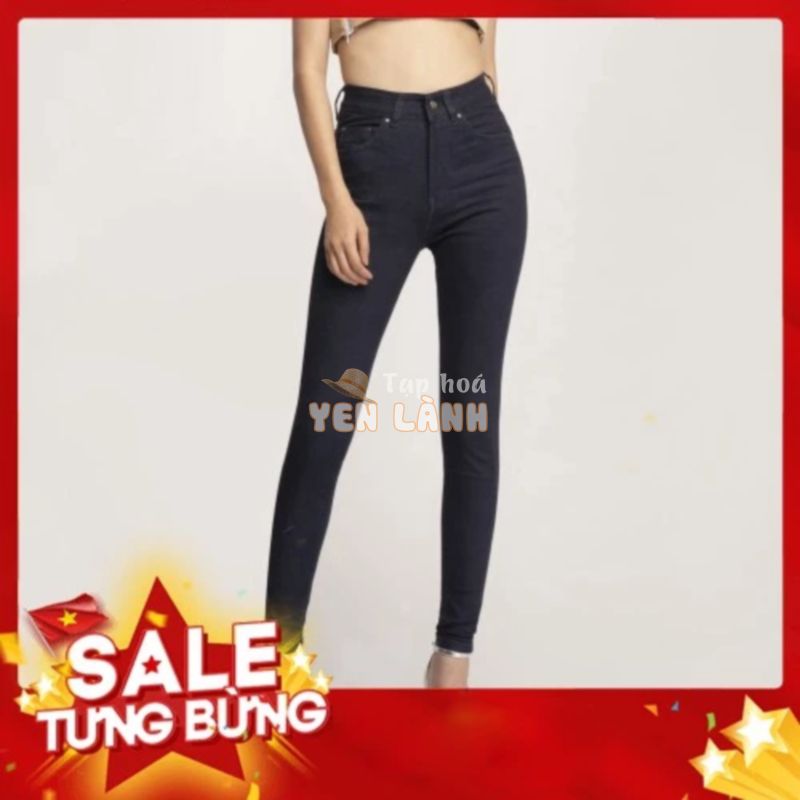 -Hàng nhập khẩu  Quần Jean Nữ AAAJEANS Skinny Xanh Đen Lưng Cao Liên hệ mua hàng  084.209.1989