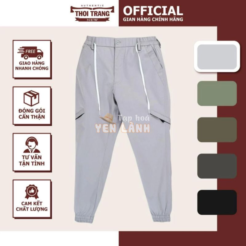 Quần Jogger Kaki Nam Cao Cấp Chuẩn Hàng Xuất Nhập, Thiết Kế Cạp chun Bo Gấu, Phong Cách Trẻ Trung, Sang Chảnh