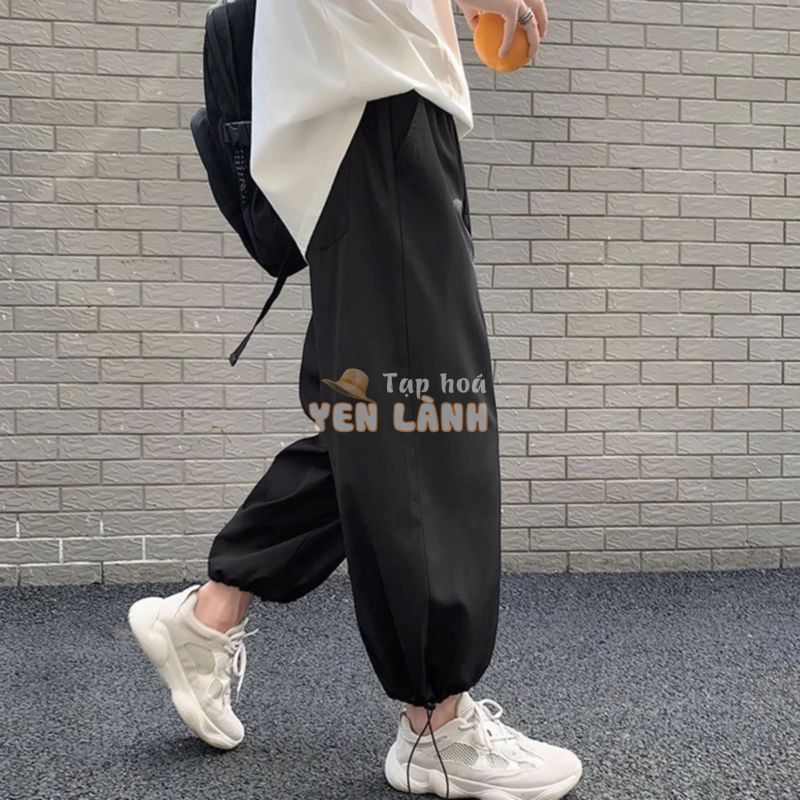 Quần Culottes Ống Rộng Mặc 2 Kiểu Có Thể Rút Dây Thành Jogger Bo Gấu Lưng Thun Co Giãn JOGGER NAM 9000064C4