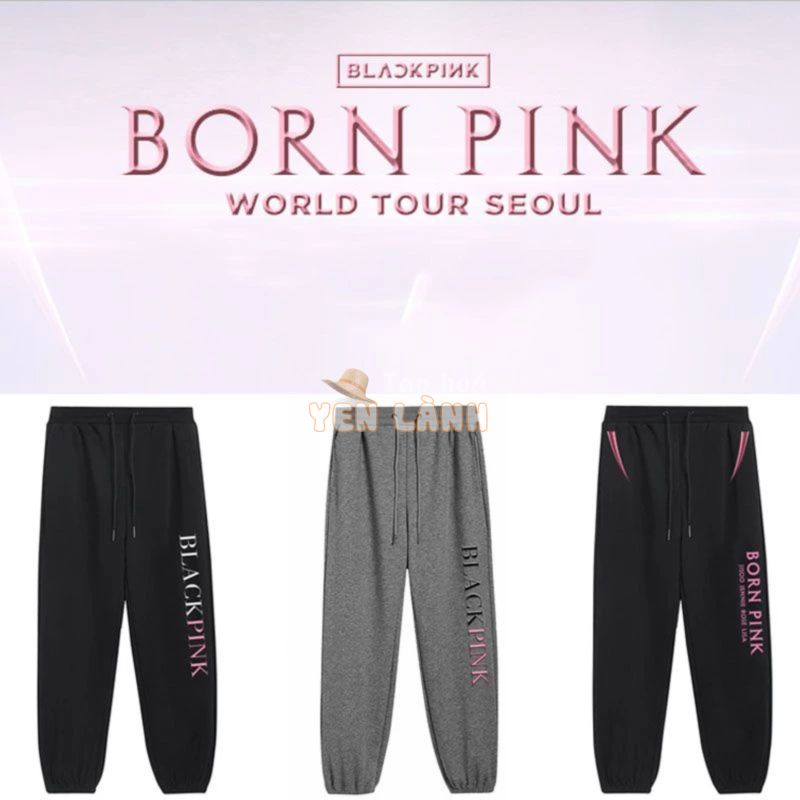 Quần Jogger Dáng Rộng JISOO JENNIE Ros LISA Nhóm BLACKPINK BORN Màu Hồng