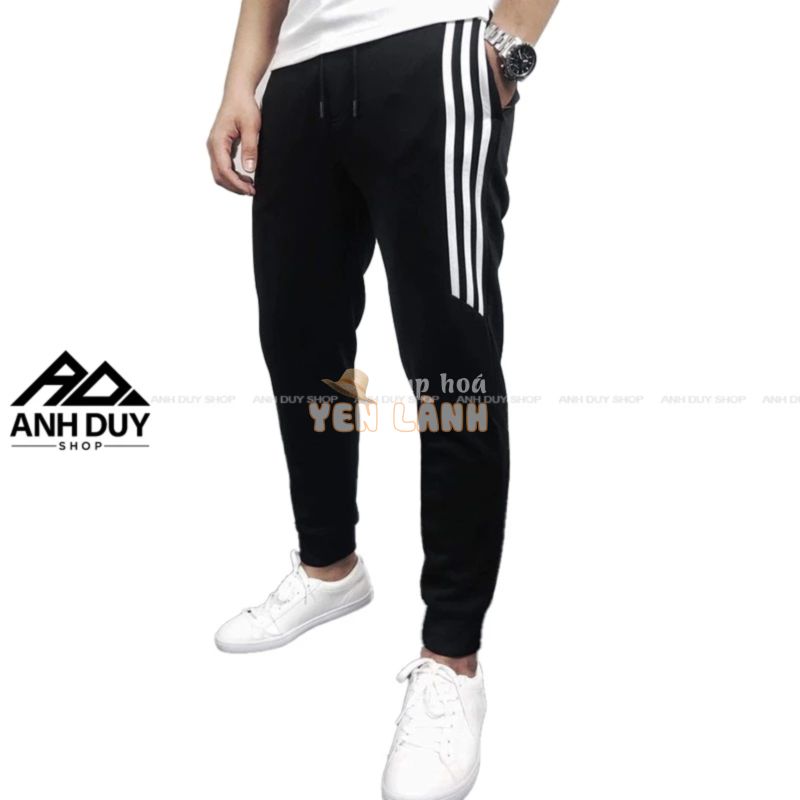 Quần Jogger Nam Nữ 3 Sọc Lửng Thun Poly Phong Cách Thể Dục Thể Thao Năng Động Cá Tính Unisex ANH DUY SHOP JG18