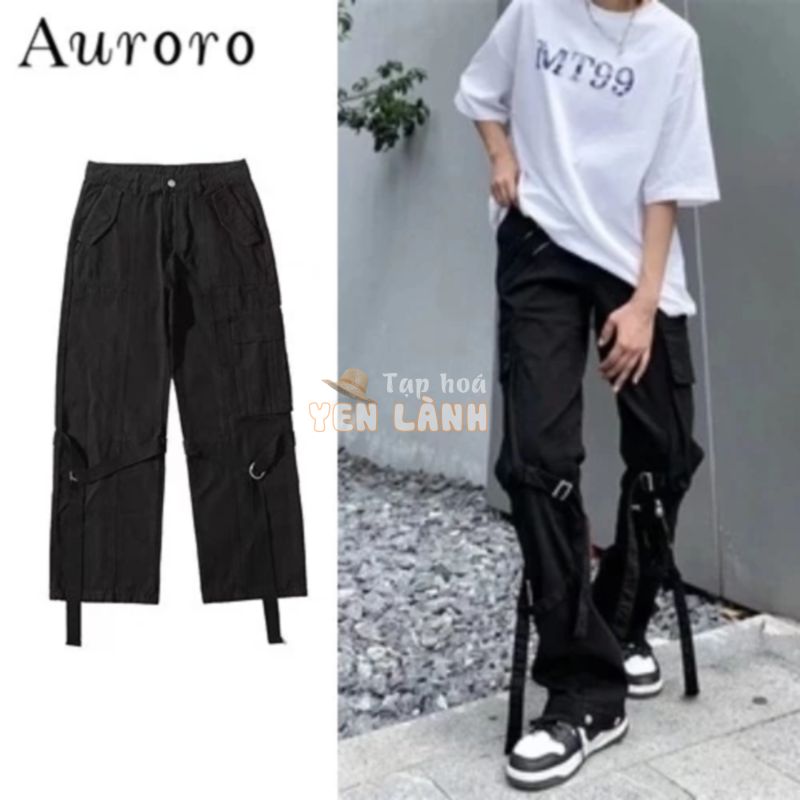 Quần túi hộp unisex cargo pants street style hiphop quần jogger thể thao nam Màu Trơn oversizequần hộp nam