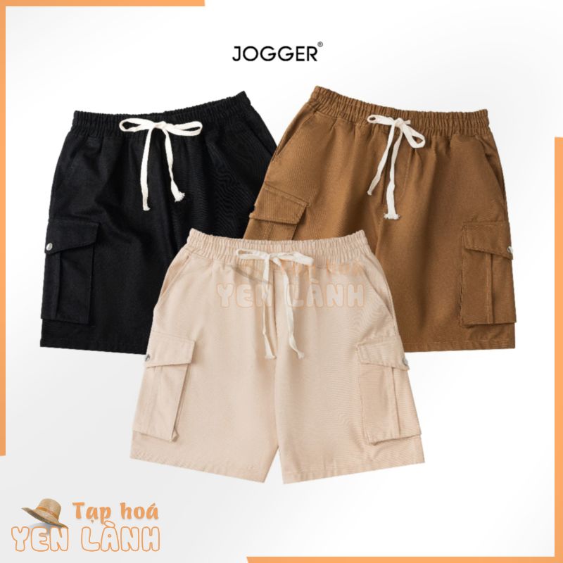 Quần Short JOGGER Kaki Túi Hộp Cúc Bấm 098 Unisex Nam Nữ