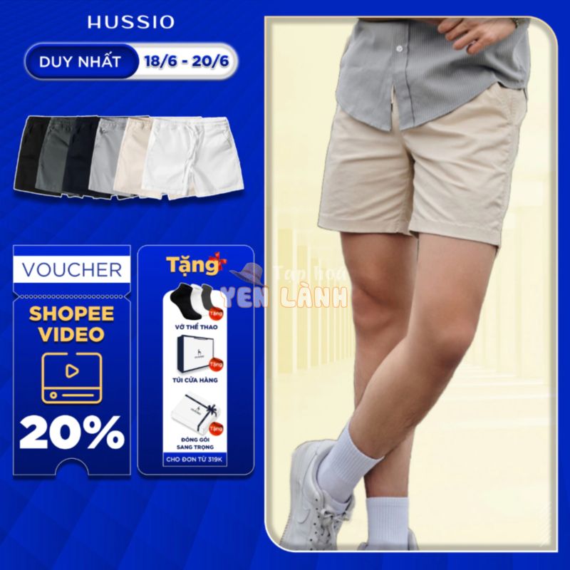 Quần Short nam vải Kaki nhung cao cấp, trẻ trung, lịch lãm, chuẩn form – HUSSIO