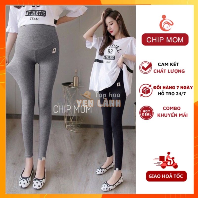 Quần legging BẦU mèo cotton Bozip đẹp- co dãn tối đa- QD07