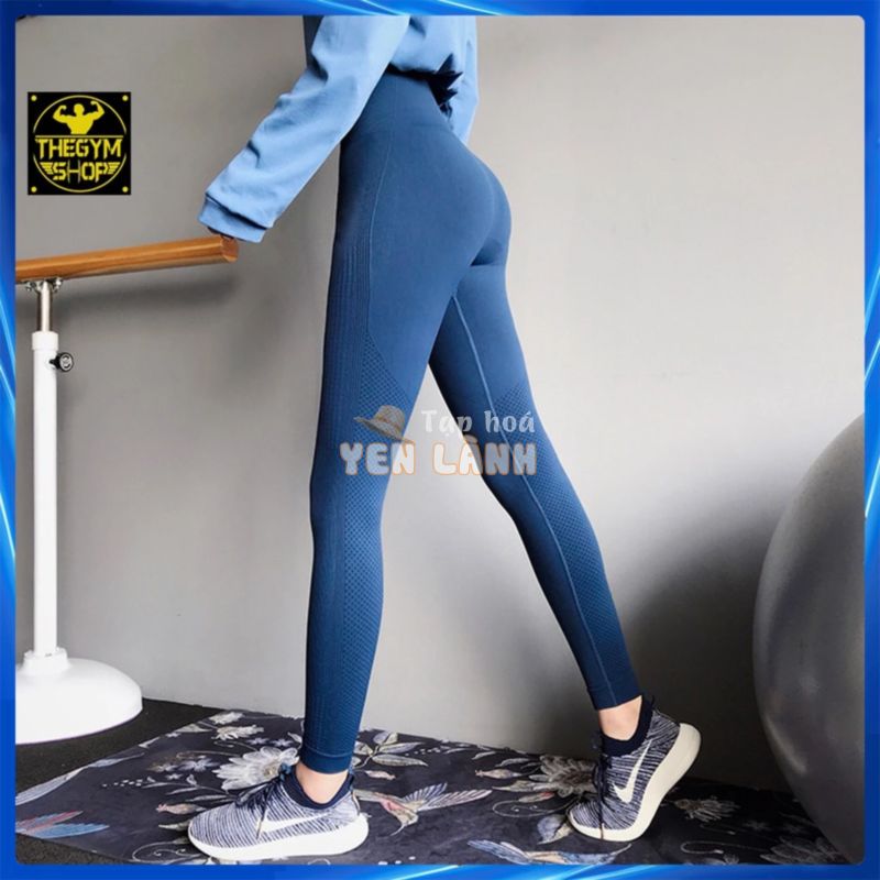 Quần tập gym yoga legging nữ cạp cao AMIN AM016 nâng mông tôn dáng vải co dãn 4 chiều thoáng mát