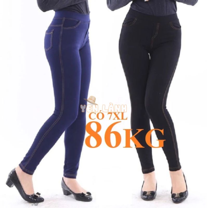 QUẦN LEGGING DÀI GIẢ JEANS Hải Ngân Có Big Size Đến 90KG