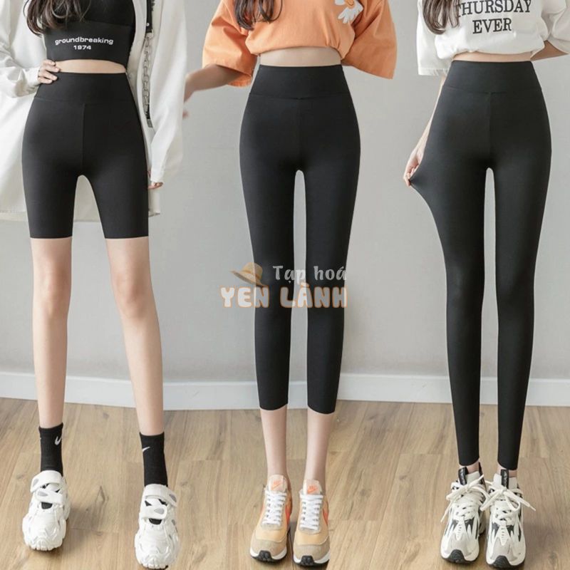 Quần Legging Lửng Dài Tập Gym Yoga Quần Đùi Nâng mông Hack dáng Cao cấp Biker thể thao Tập Zumba Aerobic Hàn Quốc